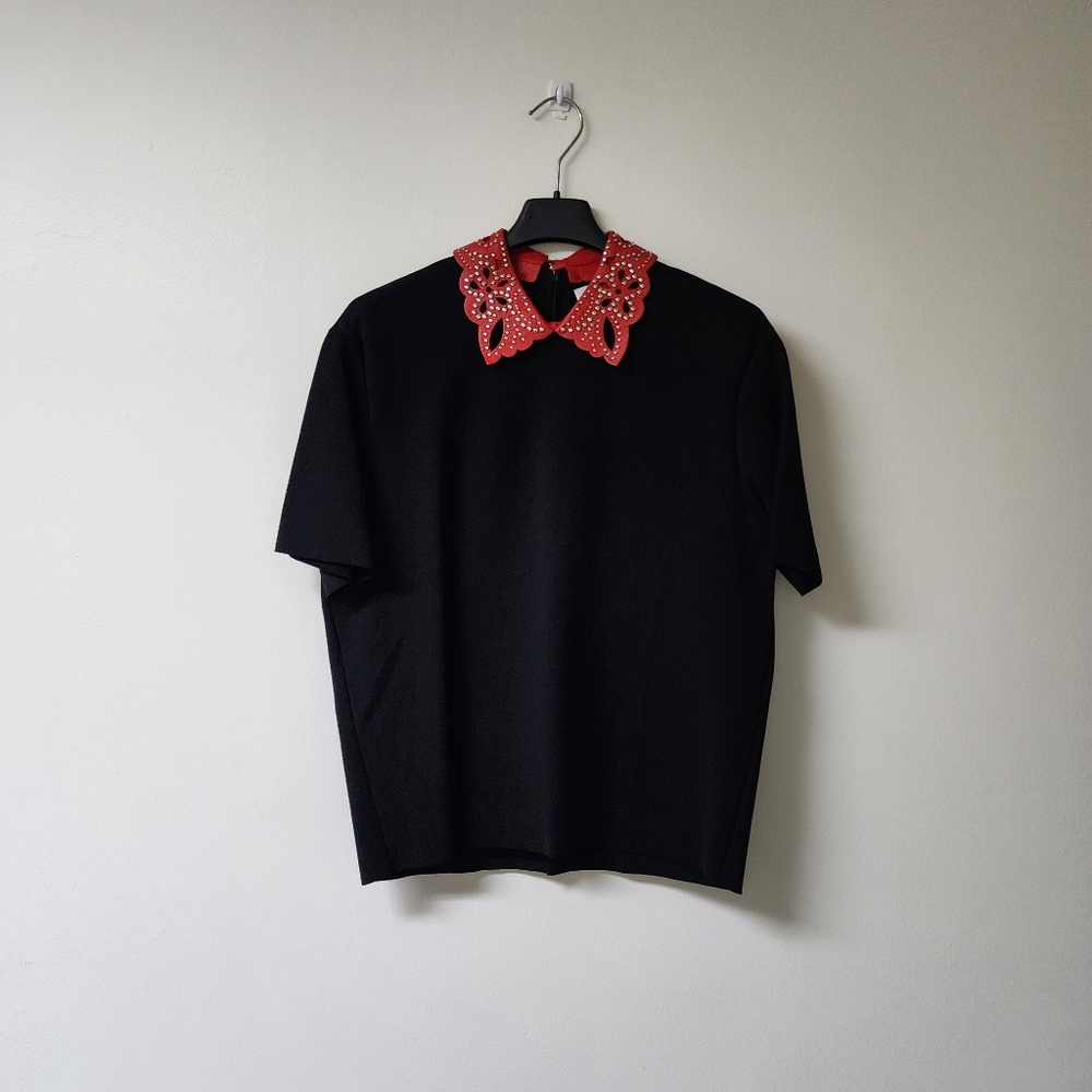 Valentino top with leather collar - Picture 2 of 10